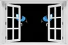 Wallario Poster mit Fenster-Illusion: Blaue Katzenaugen bei Produktbild-Vorschau 1