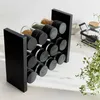 HOMLA Przyprawnik OTTO czarny - 12 słoiczków 26x10x21 cm Podgląd zdjęcia produktu 1
