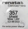 Renata Batterie SR44W Silberoxyd Knopfzelle 1,55 V für Produktbild-Vorschau 2