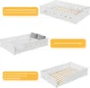 Collage of images showing a white children's bed with safety rails and decorative cutouts of stars and moons. Produktbild-Vorschau