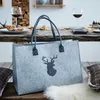 ohne Marke Filztasche Hirsch" grau/schwarz OneSize" Produktbild-Vorschau 7