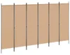 vidaXL 6dílný paraván, béžový, 300 x 180 cm, látka Náhled obrázku produktu 1