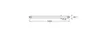 A technical drawing of a fluorescent tube light with dimensions. Produktbild-Vorschau