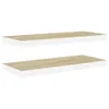 Schweberegale 2 Stk. Eichen-Optik und Weiß 80x23,5x3,8 cm Produktbild-Vorschau 1