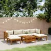 vidaXL 7-tlg. Garten-Lounge-Set mit Creme Kissen Massivholz Produktbild-Vorschau 2