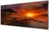 Glasbilder 125x50 Wandbild Druck auf Glas Meer Stadt Sonne Produktbild-Vorschau 1