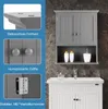 A bathroom vanity and medicine cabinet are shown, with close-up shots highlighting product features. Podgląd zdjęcia produktu