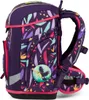 A side view of a purple backpack with a colorful jungle-themed pattern. Produktbild-Vorschau