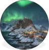 MuchoWow® Aluminium Wandkreis Aurora - Abend - Berge Ø 90 Produktbild-Vorschau 1