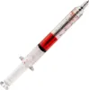 A syringe-shaped pen filled with red liquid. Produktbild-Vorschau