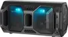 A black and gray portable Bluetooth speaker with blue LED lights. Náhľad obrázku produktu