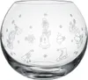 A clear glass bowl with etched Christmas-themed illustrations. Produktbild-Vorschau