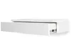 A white floating drawer unit with one drawer partially open, revealing metal drawer slides. Produktbild-Vorschau