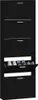 A black shoe cabinet with multiple flip-down drawers. Náhľad obrázku produktu