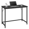 A black wooden desk with a laptop and a pencil holder on it, against a white background. Náhled obrázku produktu