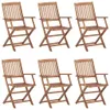 vidaXL Klappbare Gartenstühle 6 Stk. mit Kissen Massivholz Produktbild-Vorschau 12