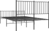 A black metal bed frame with a headboard and footboard, shown from a side angle. Náhled obrázku produktu