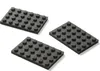 Three black LEGO base plates are shown against a white background. Podgląd zdjęcia produktu