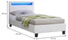 Polsterbett MANDALAY mit LED Beleuchtung Einzelbett Produktbild-Vorschau 7