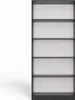 A tall, modern, open bookshelf with five shelves, presented against a white background. Voir les images du produit
