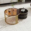 MODFU Set de Tables Bassses 2 Pièces - Plateau Verre, Métal Voir les images du produit 1