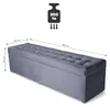 MG Design Polsterhocker Grau 45x160 cm - Stauraum 190L, bis Produktbild-Vorschau 5