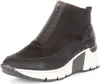 A studio shot of a black high-top sneaker with a zipper. Produktbild-Vorschau