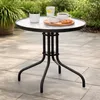 Kulatý zahradní stolek Bergamo 60 cm, černý kovový rám a Náhled obrázku produktu 12