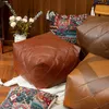 （L 50*50*38cm，Orange）Ungefüllter Leder-Pouf-Bezug, Produktbild-Vorschau 8