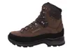 A side view of a brown and black hiking boot. Produktbild-Vorschau