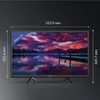 A television screen displaying a landscape image, with dimensions indicated by lines and text. Voir les images du produit