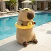 Mascotte grande peluche giocattolo capibara con anatra 100 Anteprima dell’immagine prodotto 2