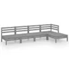 5-tlg. Garten-Lounge-Set Massivholz Kiefer Grau Produktbild-Vorschau 1