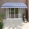 vidaXL Tenda retrattile blu e bianca 3,5x2,5 m Tessuto e Anteprima dell’immagine prodotto 2