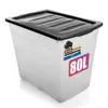 BigDean 80 L Aufbewahrungsbox mit Deckel und Rollen groß Produktbild-Vorschau 1