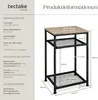 Beistelltisch York 45,5x36x75,5cm - Industrial Holz hell, Produktbild-Vorschau 5