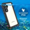 A Samsung Galaxy S23 FE phone in a waterproof case submerged underwater, with coral and fish visible. Náhled obrázku produktu
