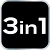 A black square with white text '3in1' and a rounded border. Voir les images du produit