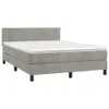 Letto a molle con materasso e LED in velluto grigio chiaro Anteprima dell’immagine prodotto 3