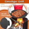 TWOLIIN Gusseisen Grillpfanne mit 3 Beinen Grillplatte Rund Produktbild-Vorschau 5