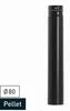Pelletrohr Ø80 mm schwarz matt 1m Produktbild-Vorschau 4