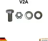 A bolt, nut, and two washers are displayed against a white background. Produktbild-Vorschau