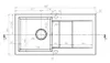 Technical drawing of a sink with dimensions. Produktbild-Vorschau
