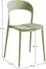 A light green plastic chair with dimension labels. Náhled obrázku produktu