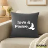 Huuraa Kissen Love & Peace 40x40cm mit Füllung Steel Grey Produktbild-Vorschau 2