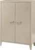 A beige metal cabinet with two doors and silver handles, shown against a white background. Anteprima dell’immagine prodotto