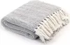 vidaXL Jeté de lit en coton à chevrons 220x250 cm Gris Voir les images du produit 6