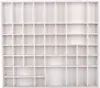 A white wooden storage box with many compartments. Produktbild-Vorschau