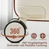 Close-up of luggage wheels with marketing text and icons. Náhľad obrázku produktu