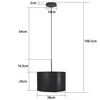 A diagram of a pendant lamp with dimensions indicated. Anteprima dell’immagine prodotto